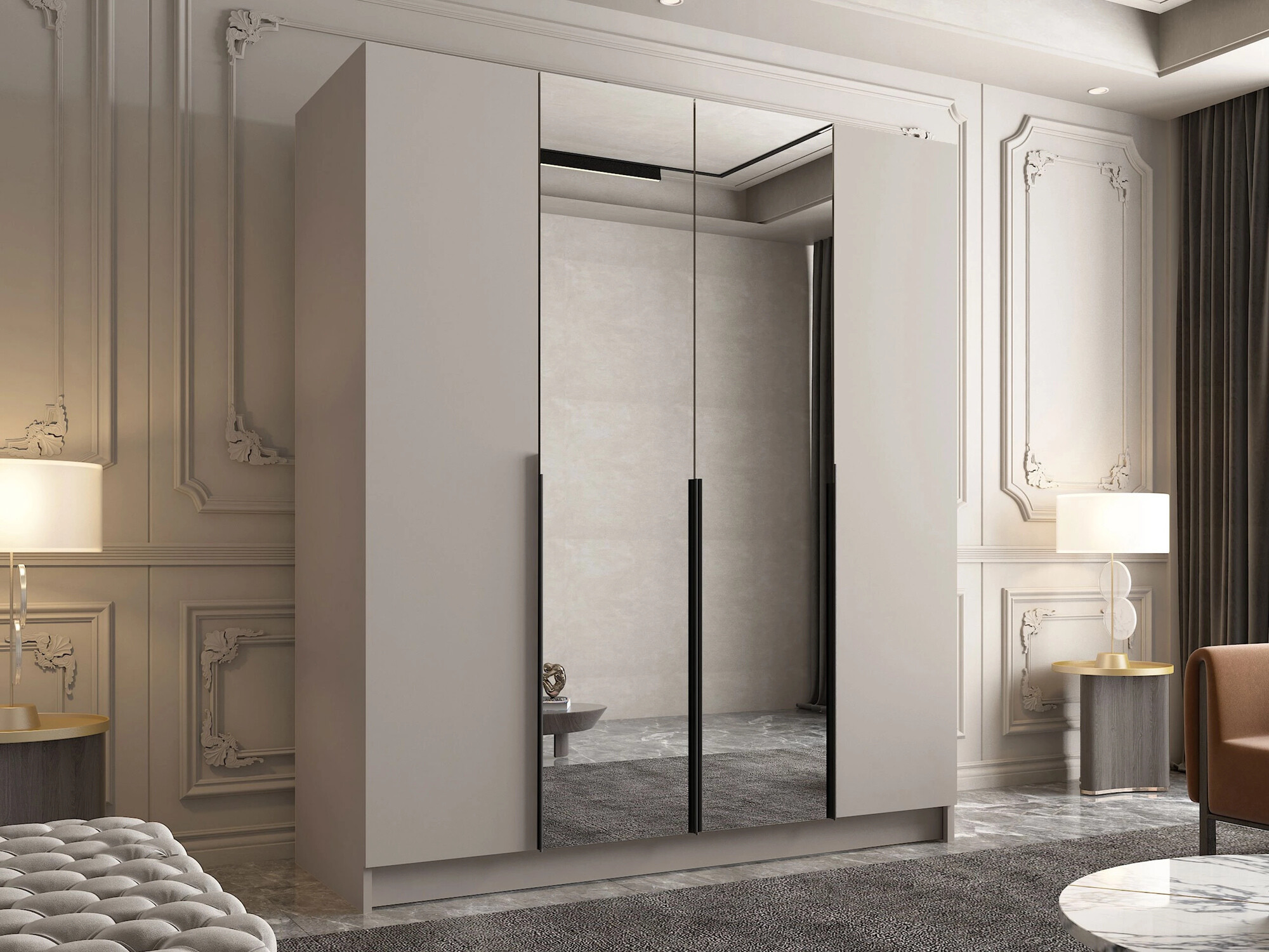 Kledingkast Closico 191 (Kasjmier + Zwart)