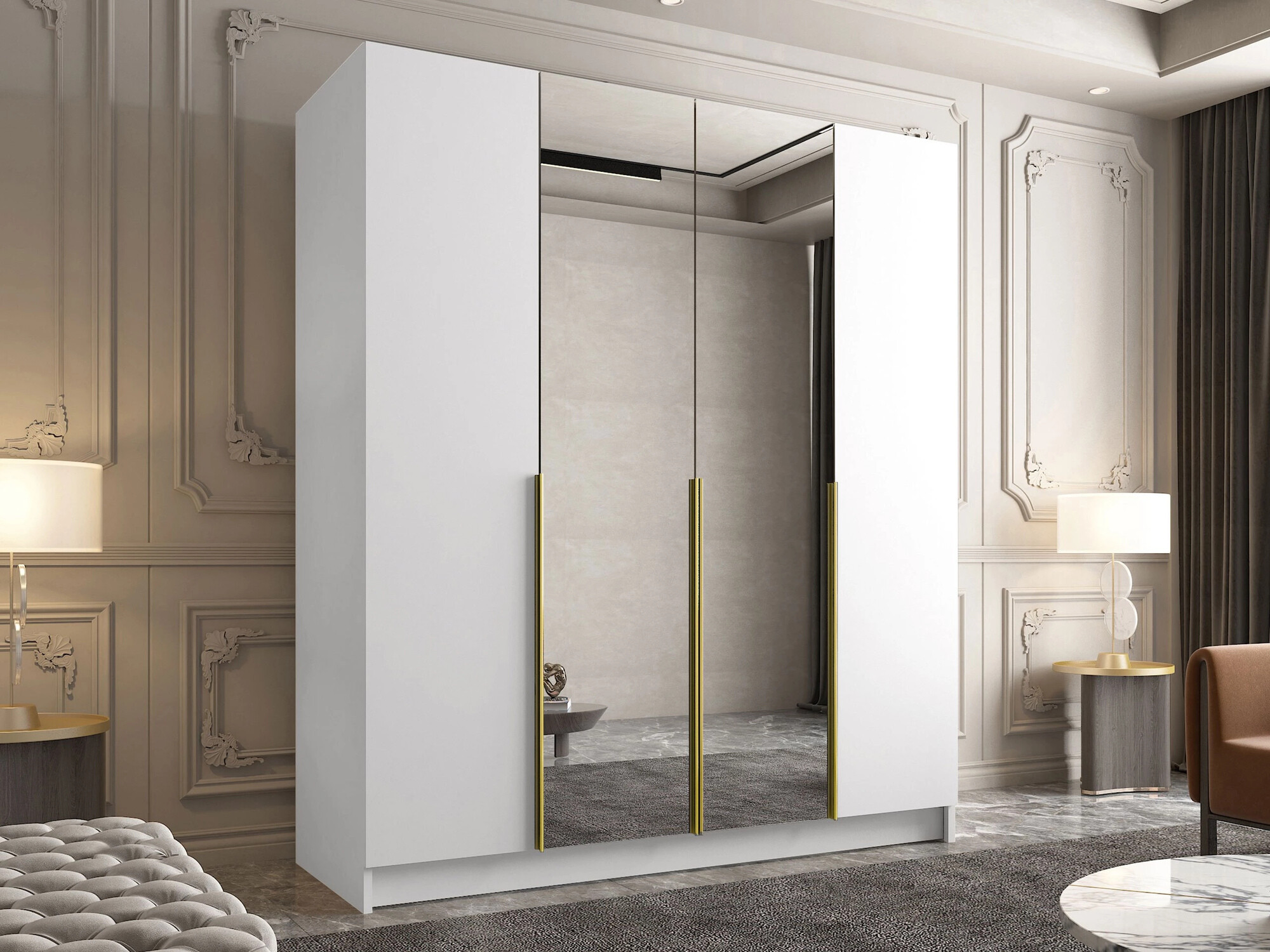 Kledingkast Closico 191 (Wit + Gouden)