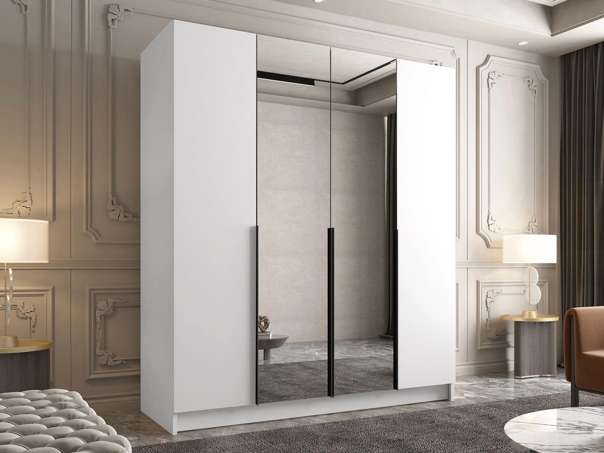 Kledingkast Closico 191 (Wit + Zwart)