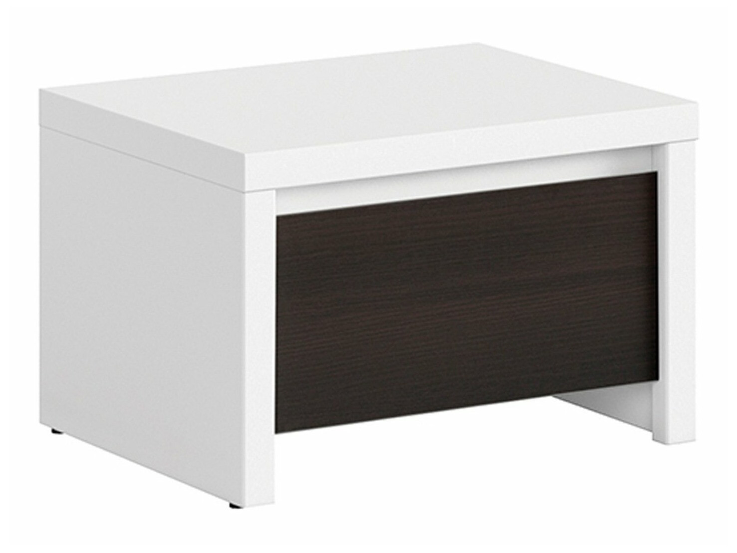 Nachtkastje Nolroma 102 (Wit + Wengé)