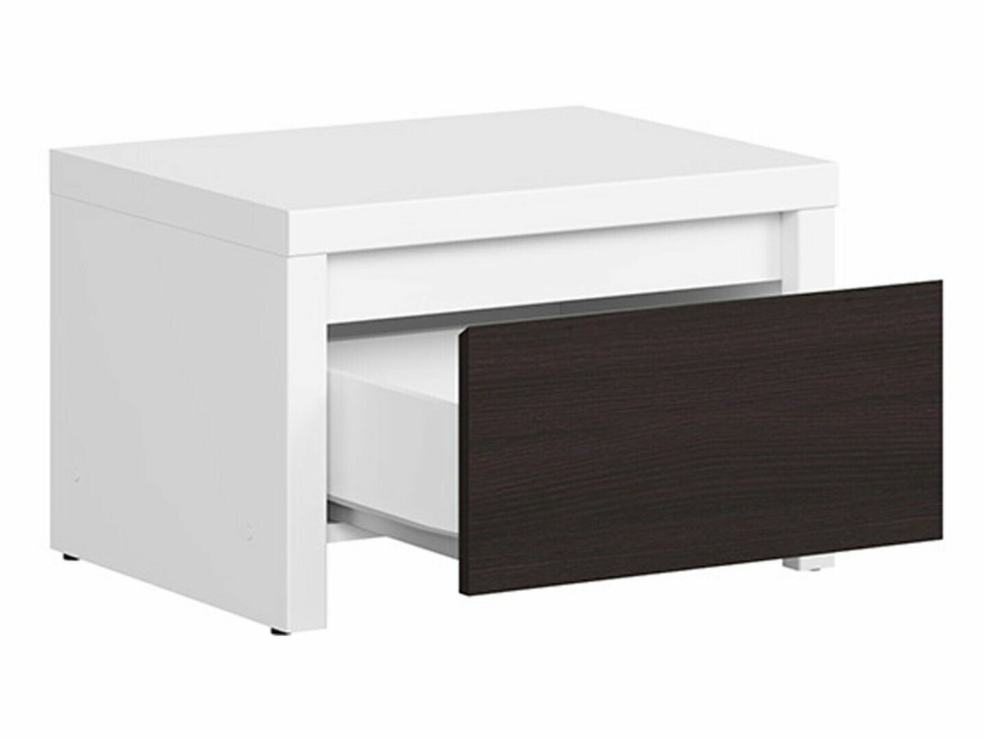 Nachtkastje Nolroma 102 (Wit + Wengé)