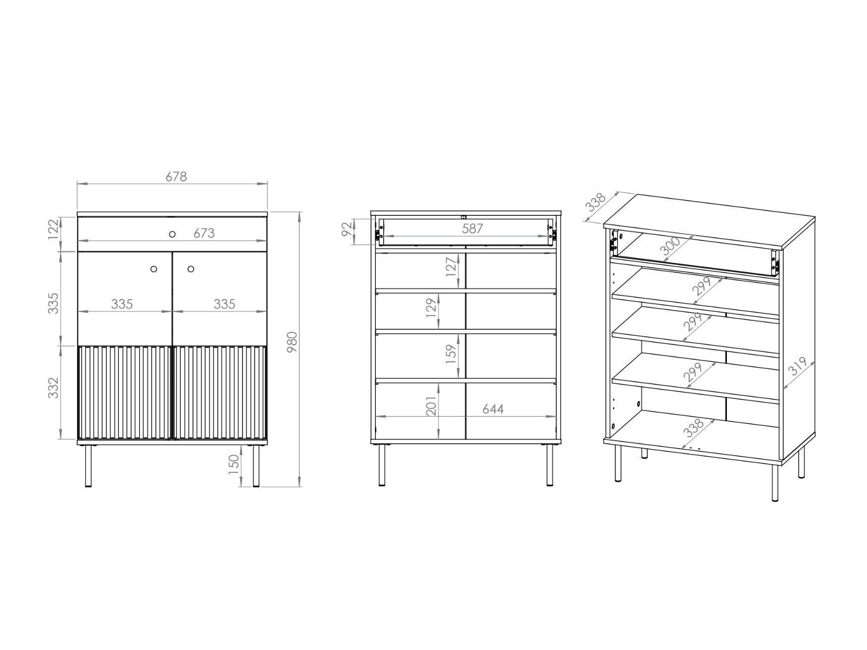Schoenenkast Marmeli 115