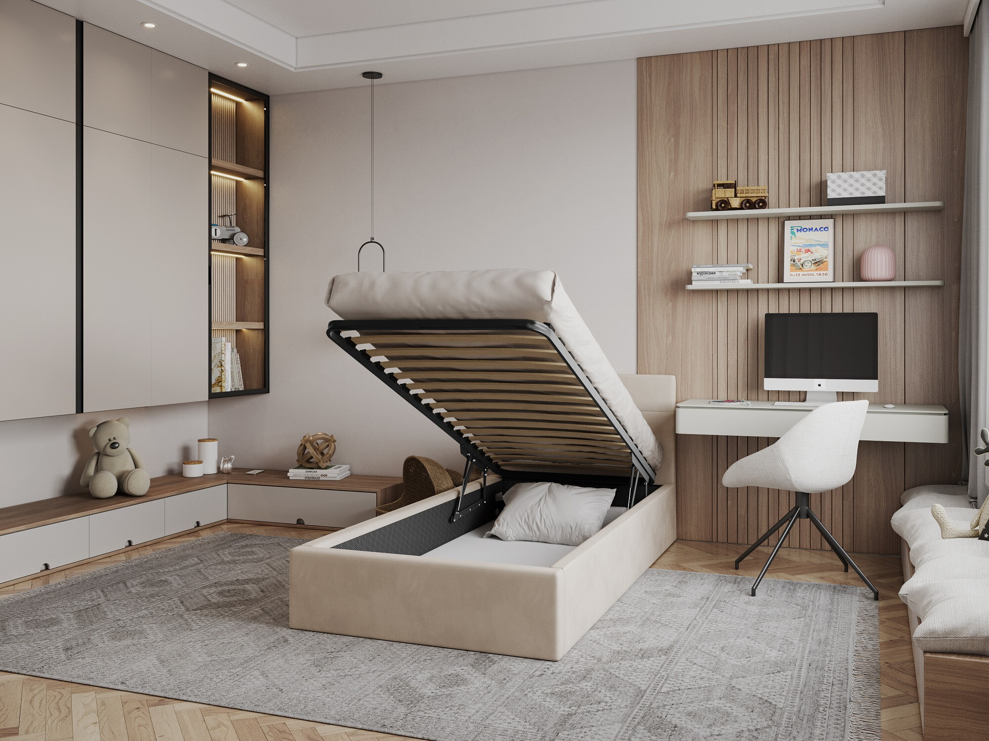 Bed Fairfield 107 (Crème)