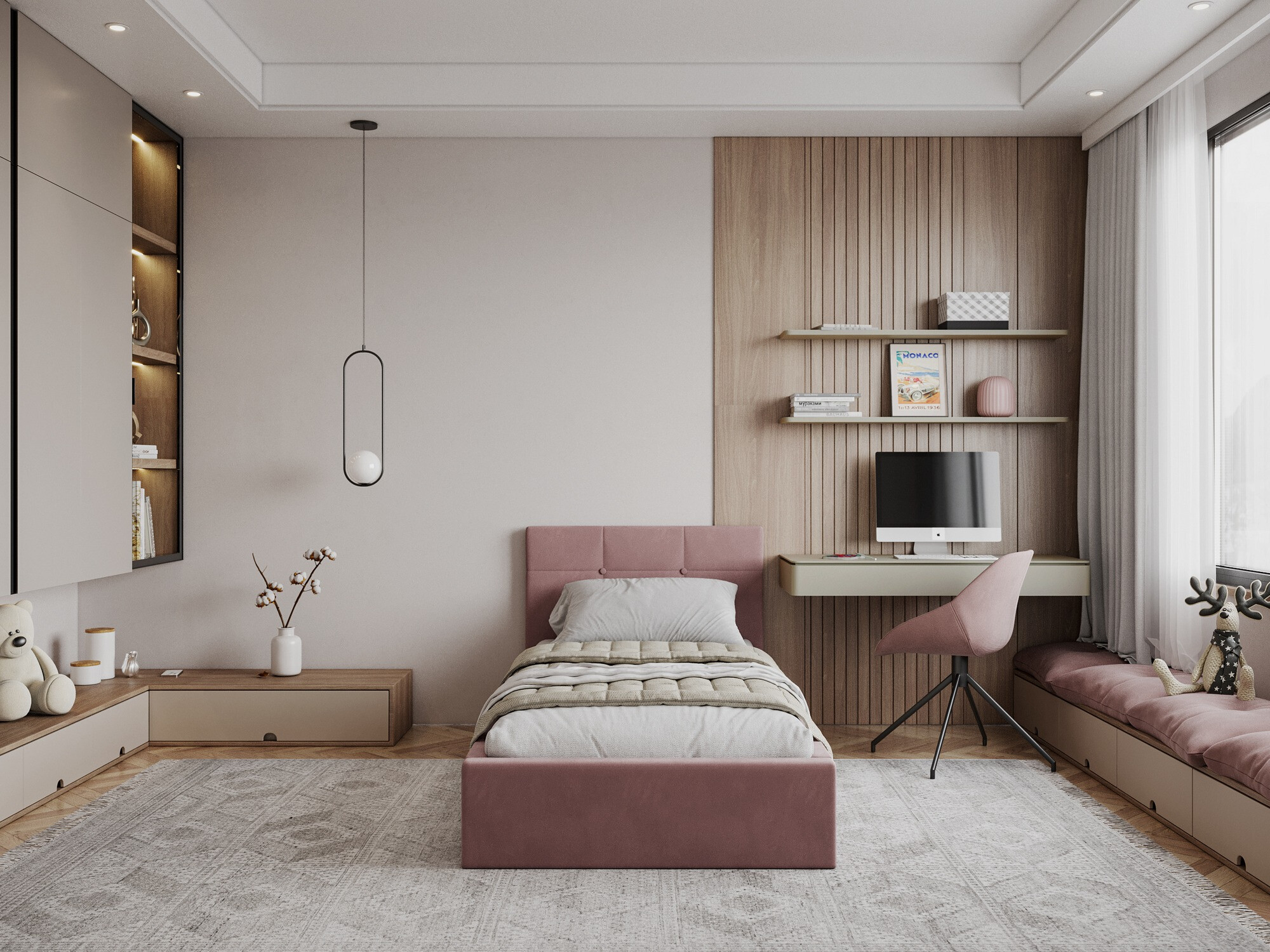 Bed Fairfield 107 (Roze)