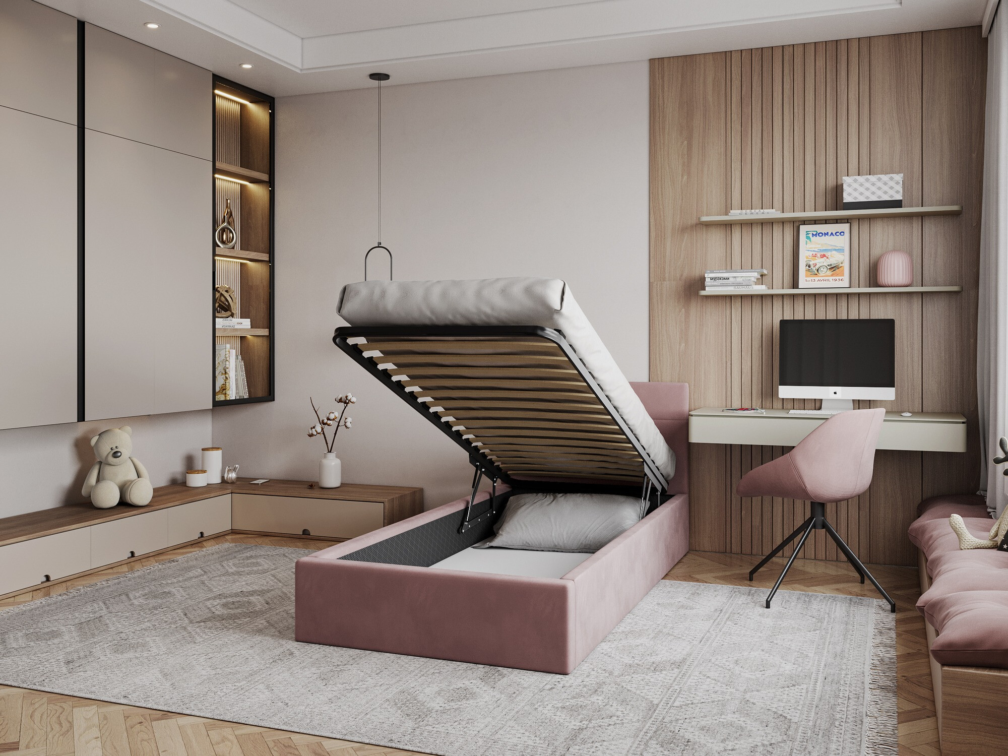 Bed Fairfield 107 (Roze)