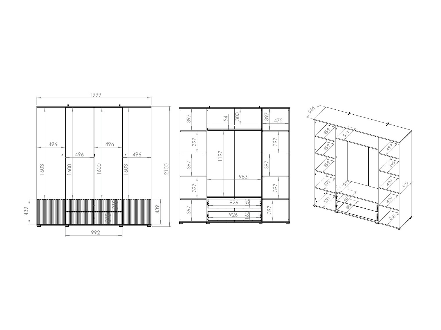 Kledingkast Marmeli 124