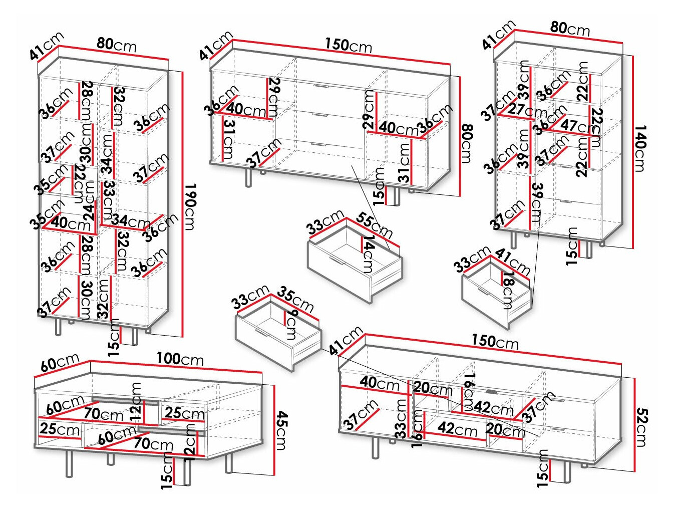 Woonkamerset Virdomi 106 (Zwart)