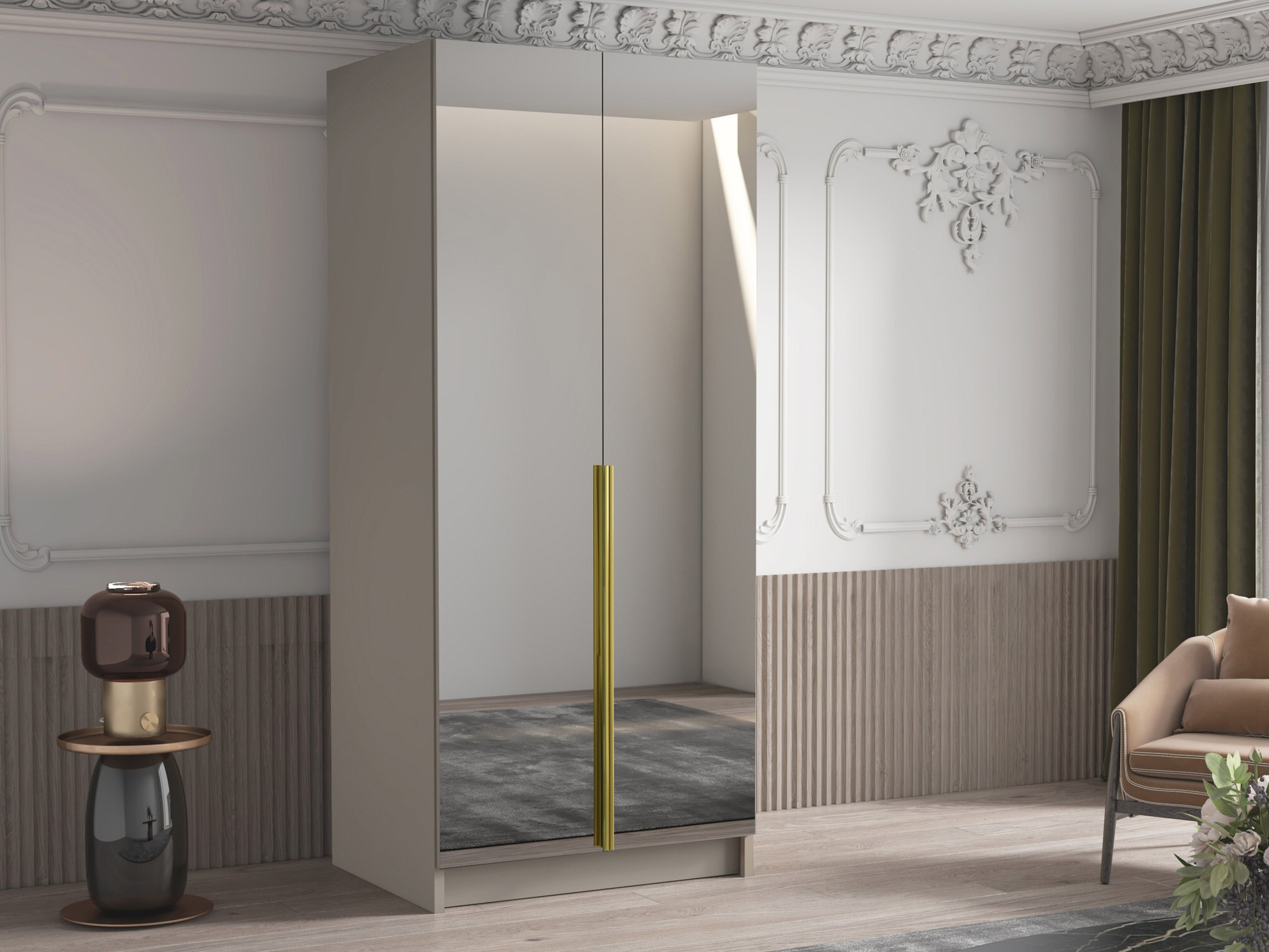 Kledingkast Closico 193 (Kasjmier + Gouden)