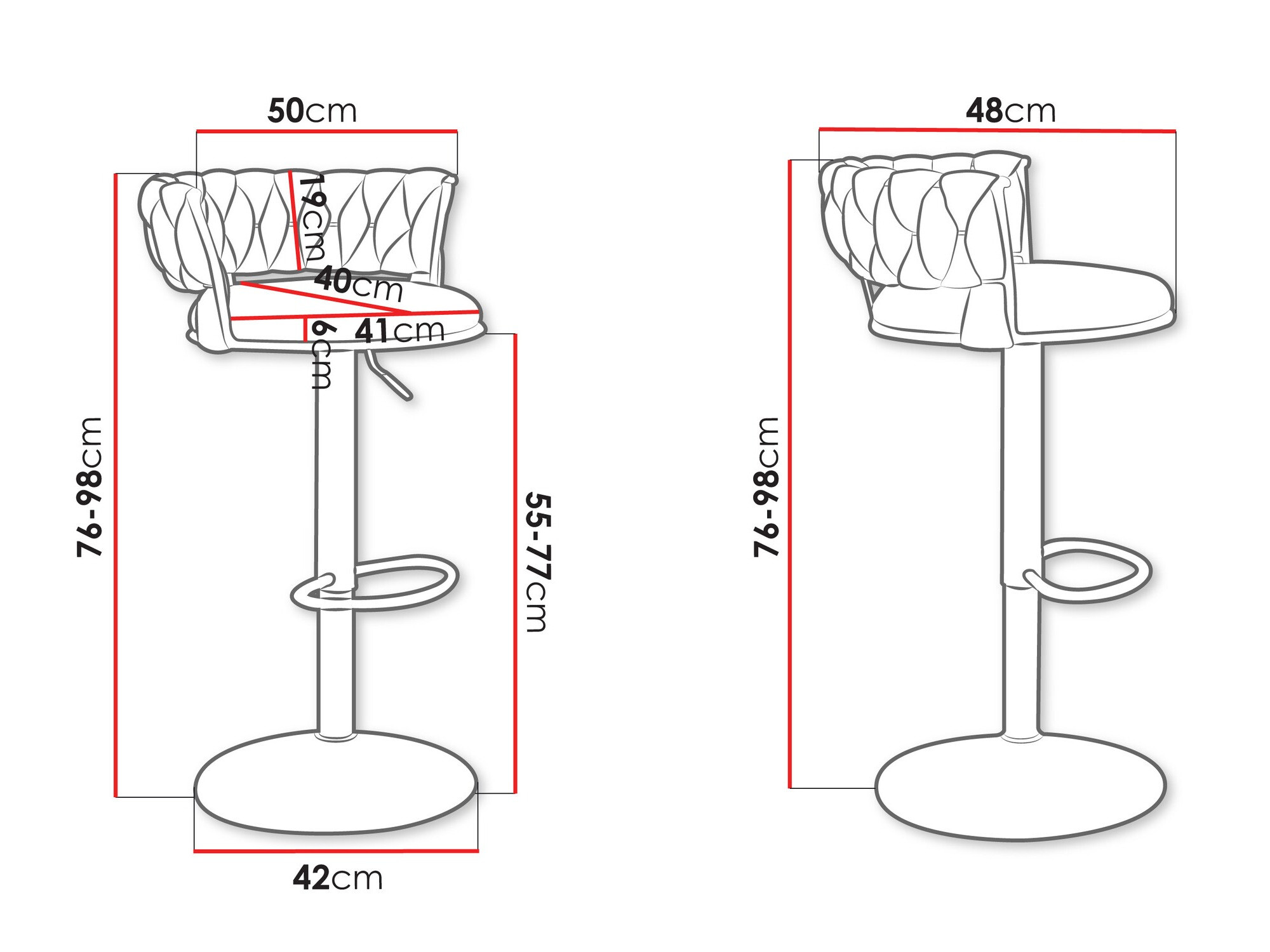 Barkruk Comfivo 433 (Zwart)