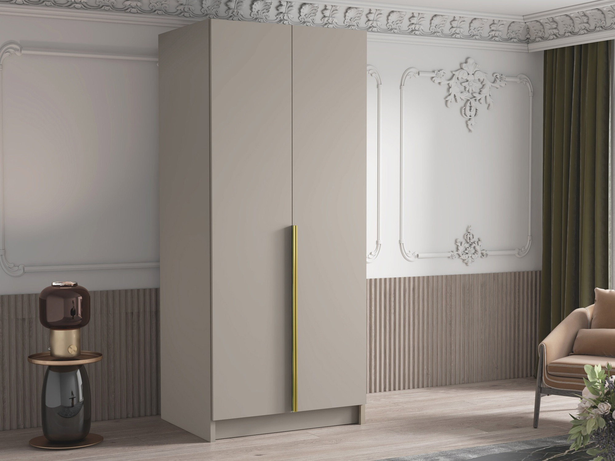 Kledingkast Closico 195 (Kasjmier + Gouden)