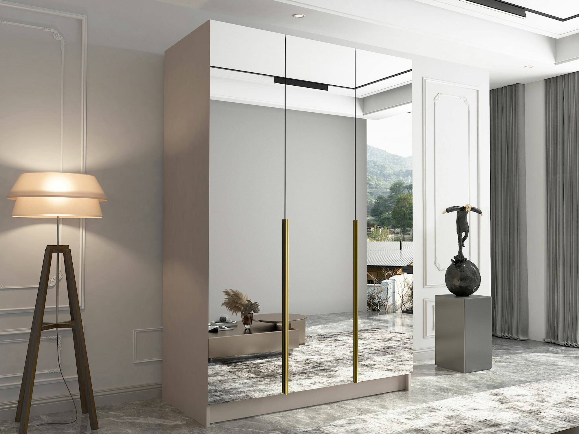 Kledingkast Closico 196 (Kasjmier + Gouden)