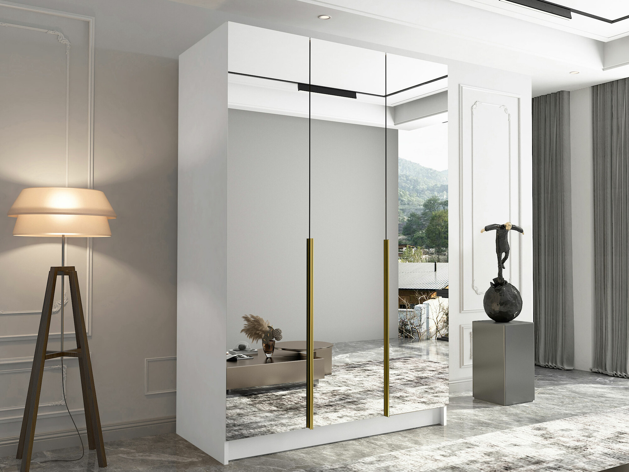 Kledingkast Closico 196 (Wit + Gouden)