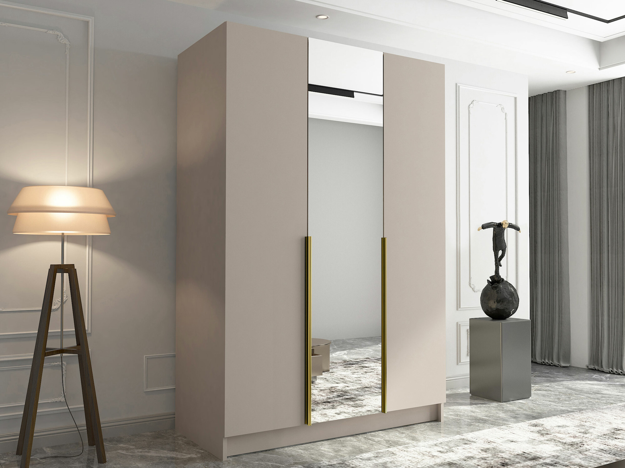 Kledingkast Closico 197 (Kasjmier + Gouden)