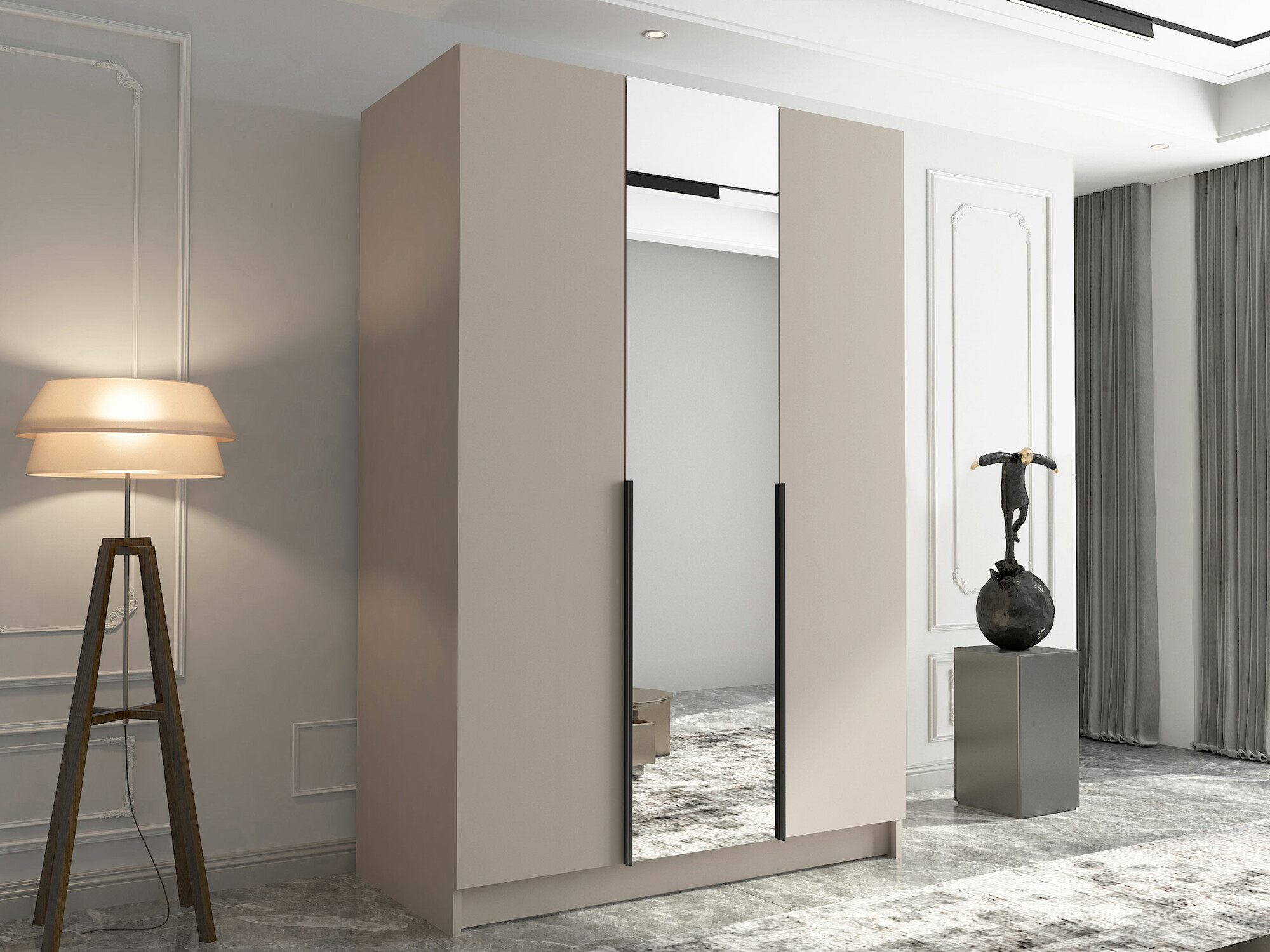 Kledingkast Closico 197 (Kasjmier + Zwart)