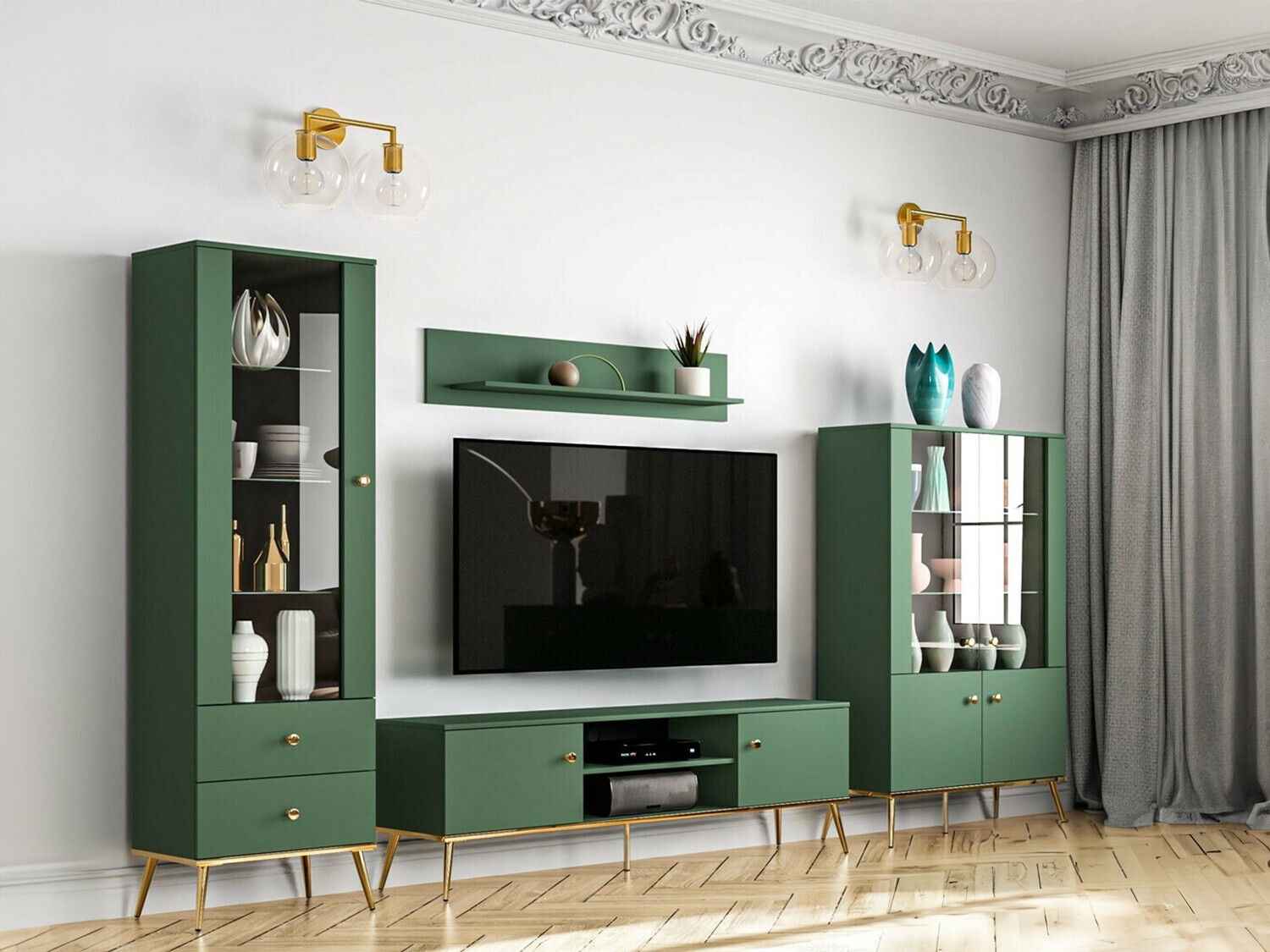 Woonkamerset Flonovu 110 (Donkergroen + Gouden)