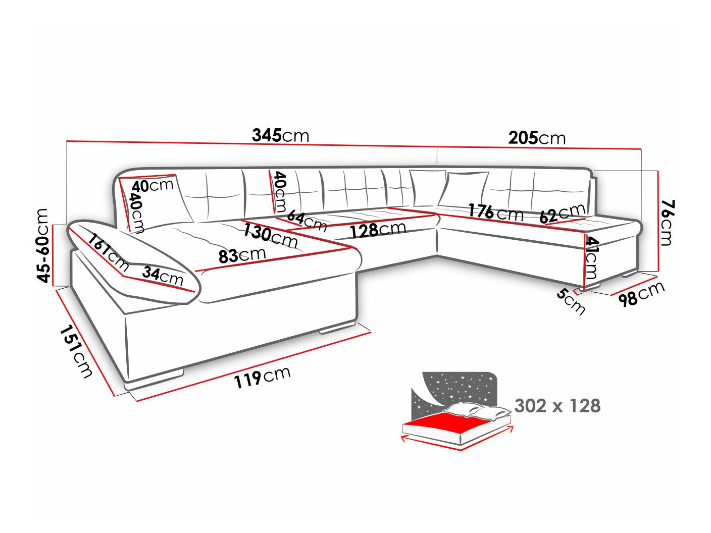 Hoekbank Comfivo 173 (Fragola 20)