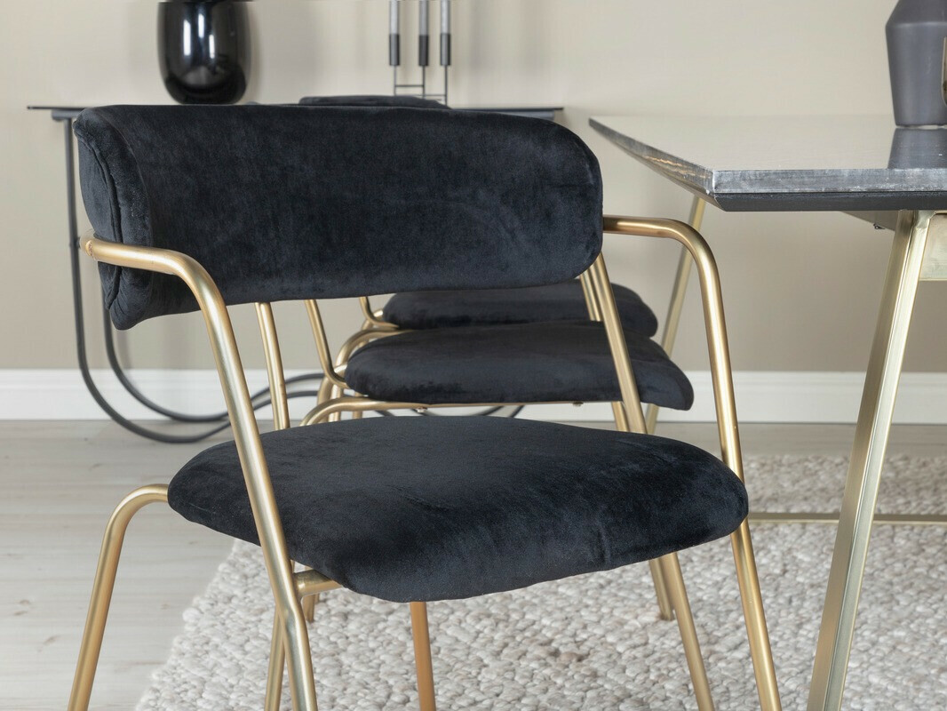 Stoel Dallas 108 (Zwart + Messing)