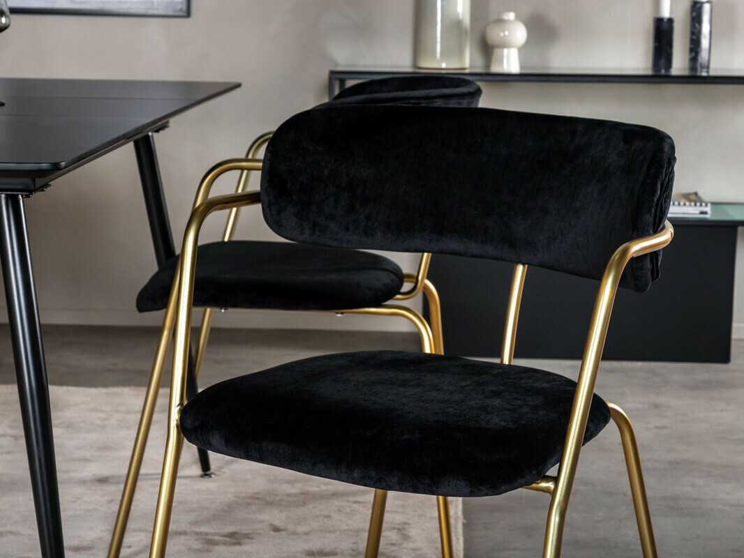 Stoel Dallas 108 (Zwart + Messing)