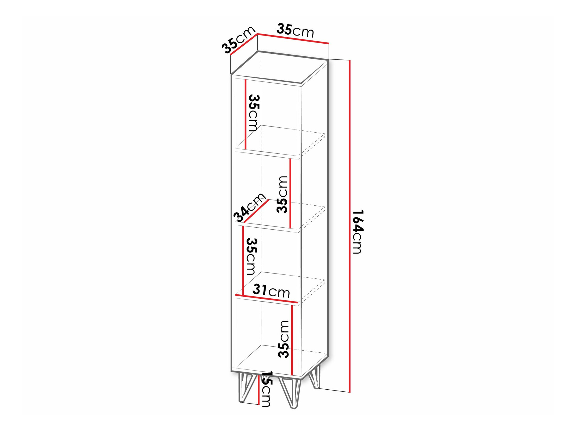 Boekenkast Domdele 110