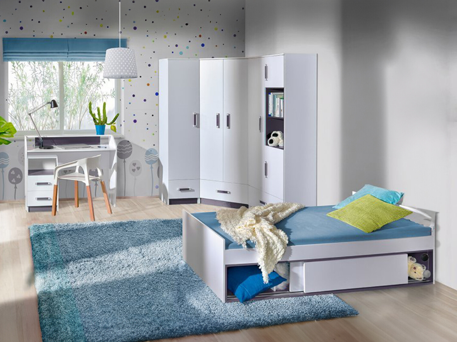 De reeks van de kinderkamer Lorlare 120 (Wit + Grijs)