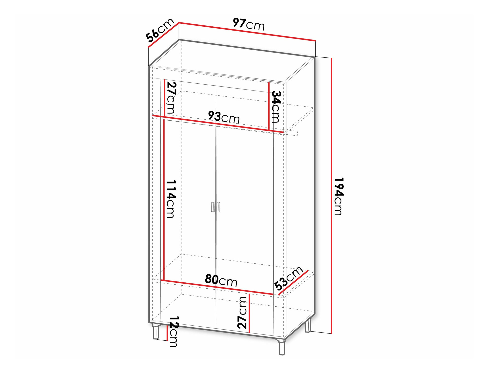 Kledingkast Mormavu 100 (Matzwart)