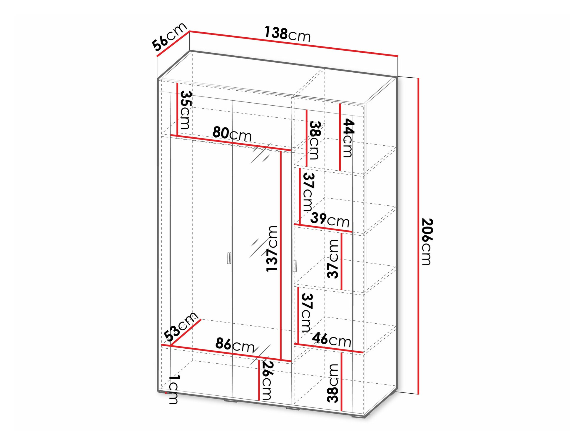 Kledingkast Mormavu 101 (Mat wit)