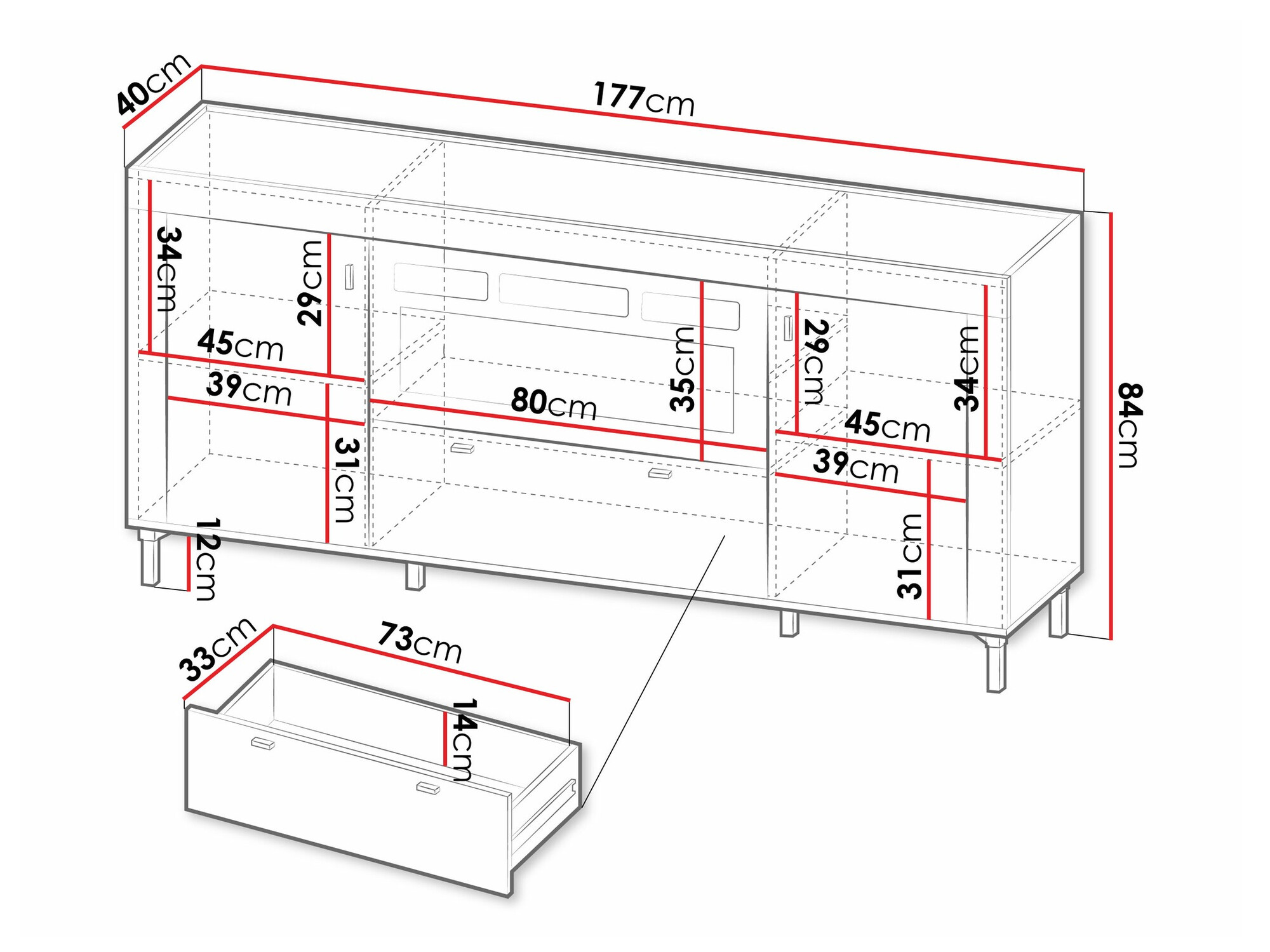 Ladekast Mormavu 110 (Mat wit)