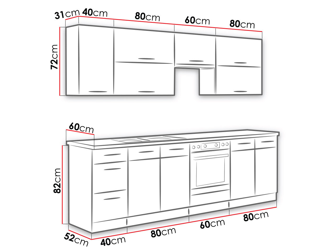 Modulaire keukenset Wood Dark 128