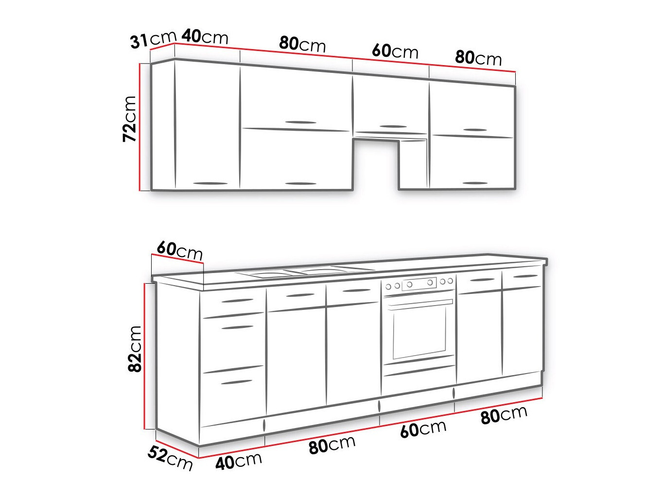 Modulaire keukenset Wood Dark 128