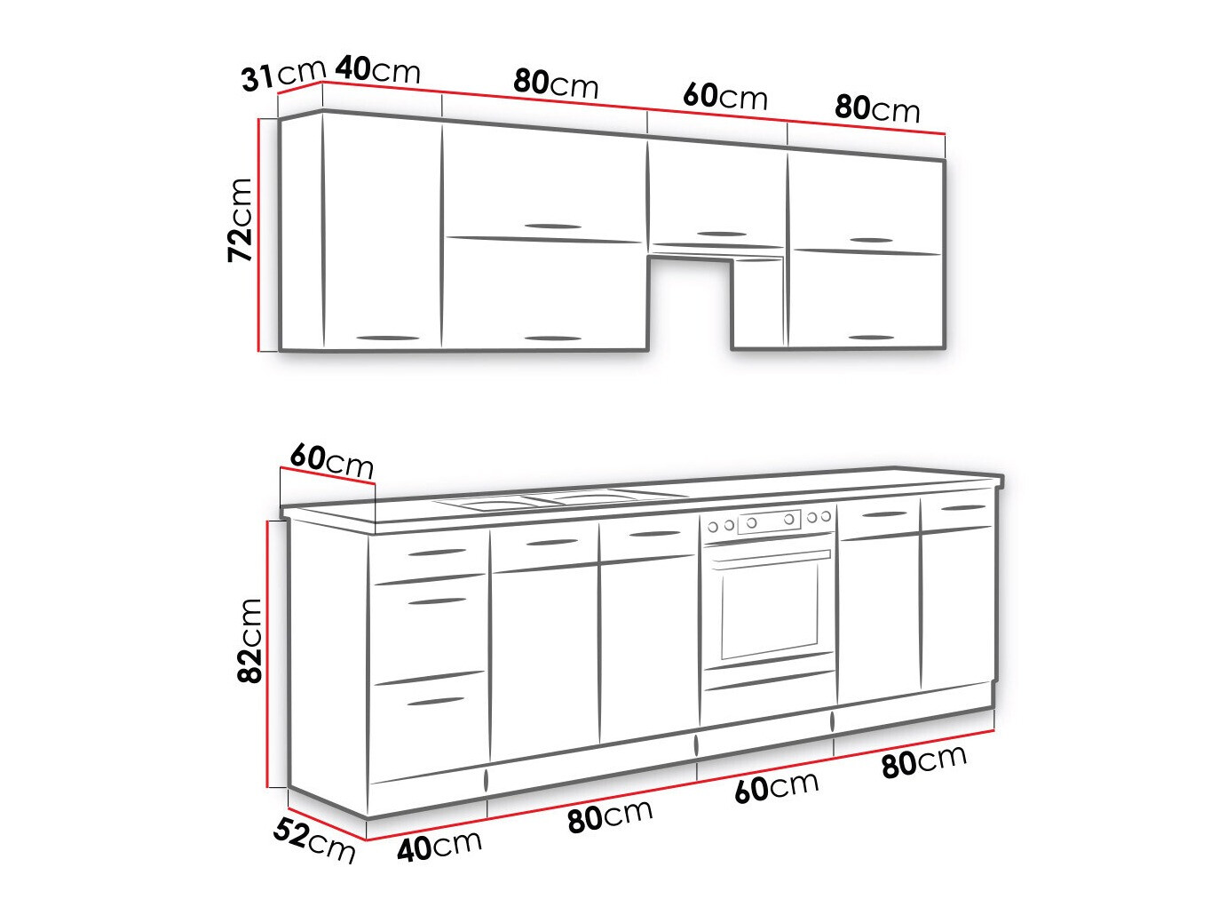 Modulaire keukenset Wood Dark 128