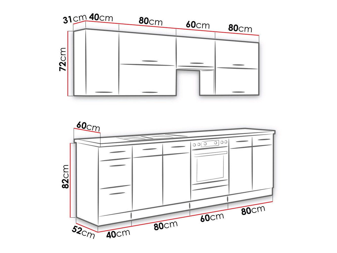 Modulaire keukenset Wood Dark 128