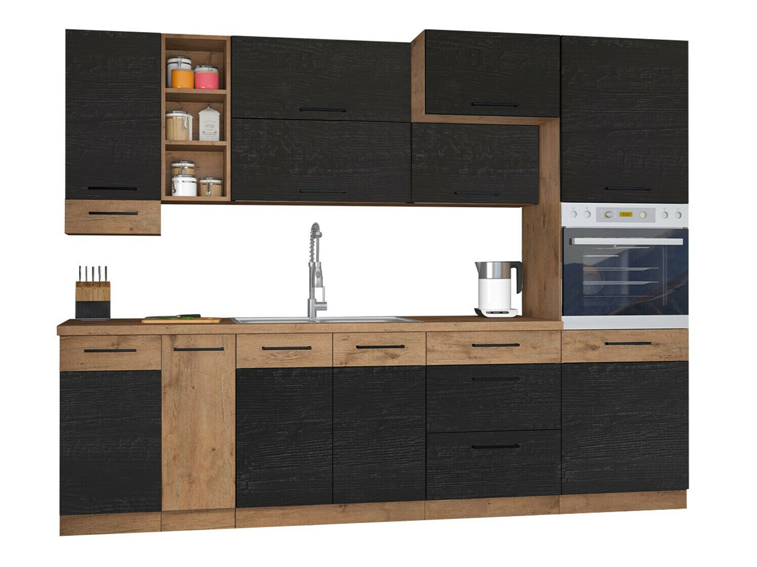 Modulaire keukenset Wood Dark 129