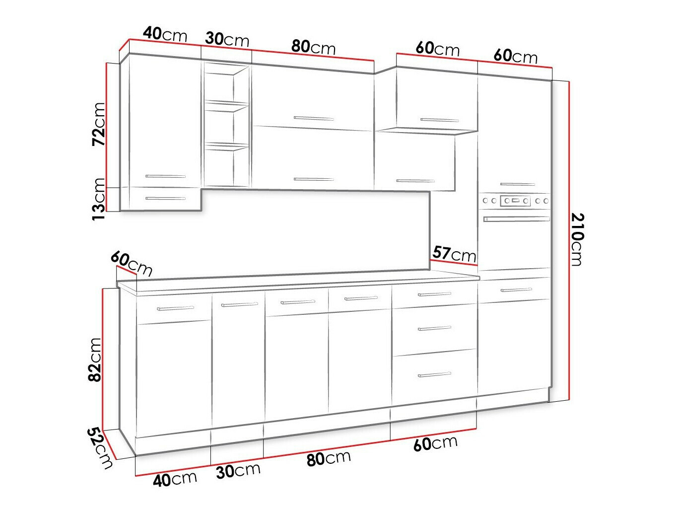 Modulaire keukenset Wood Dark 129