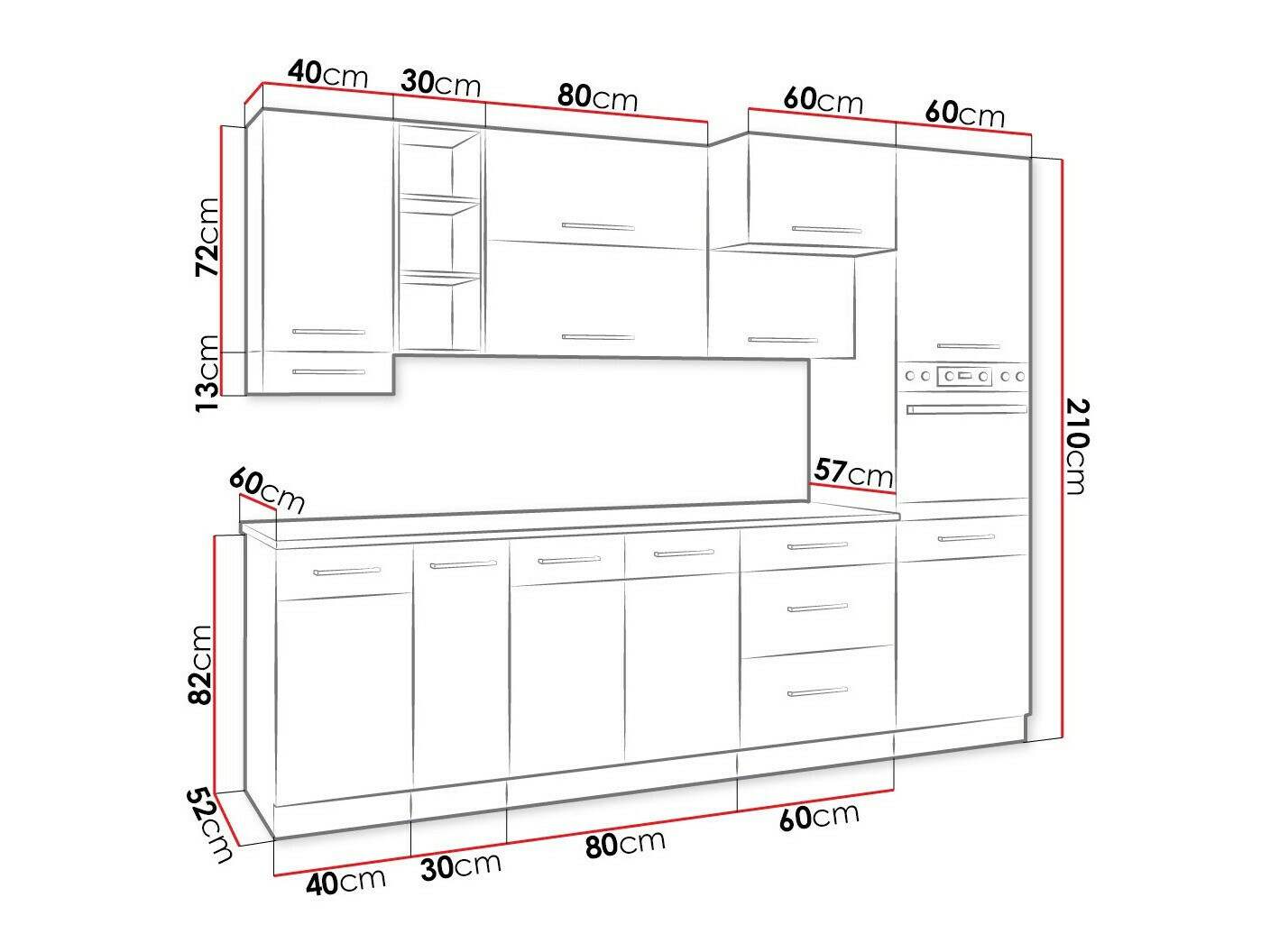 Modulaire keukenset Wood Dark 129