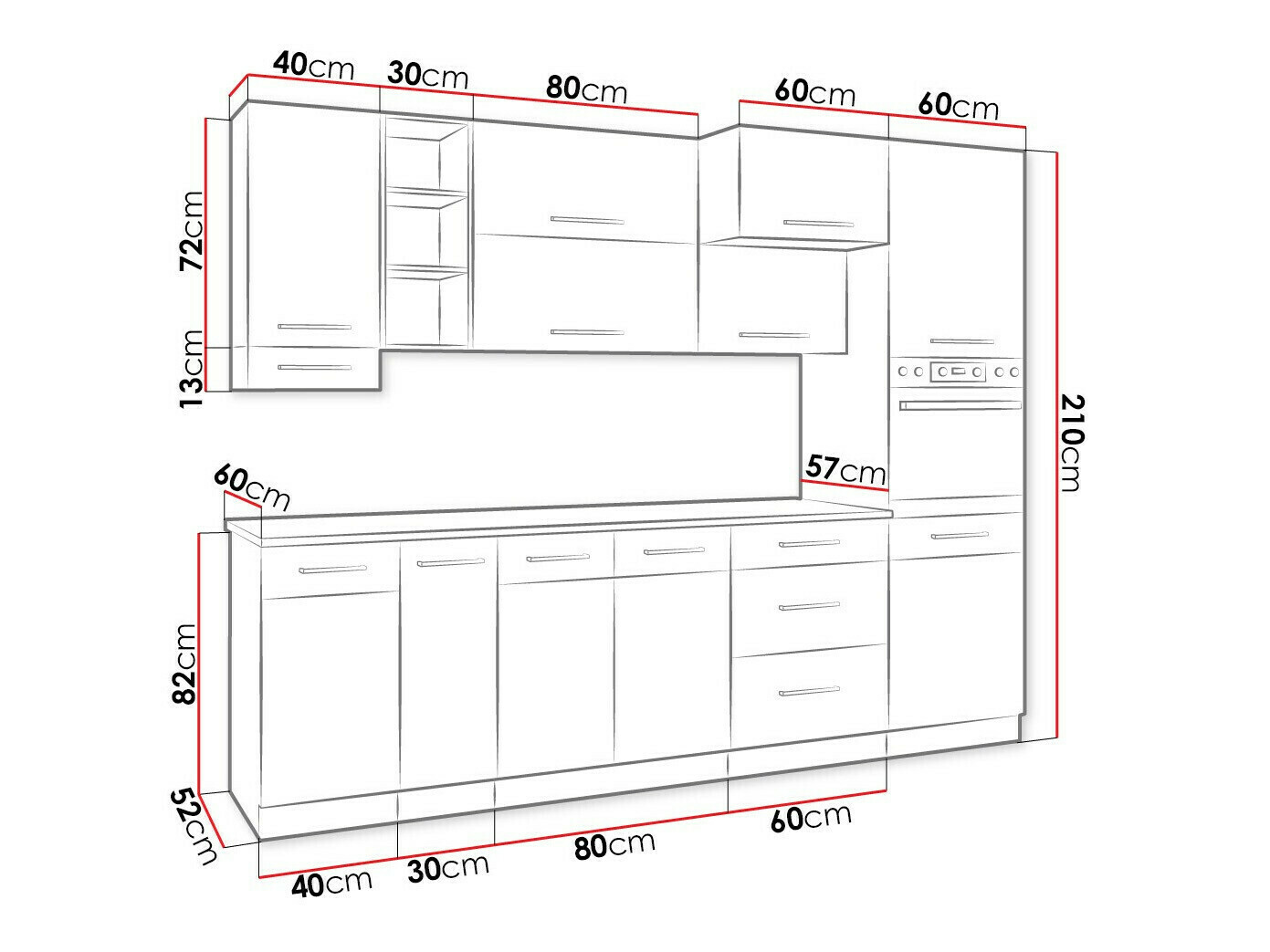 Modulaire keukenset Wood Dark 129