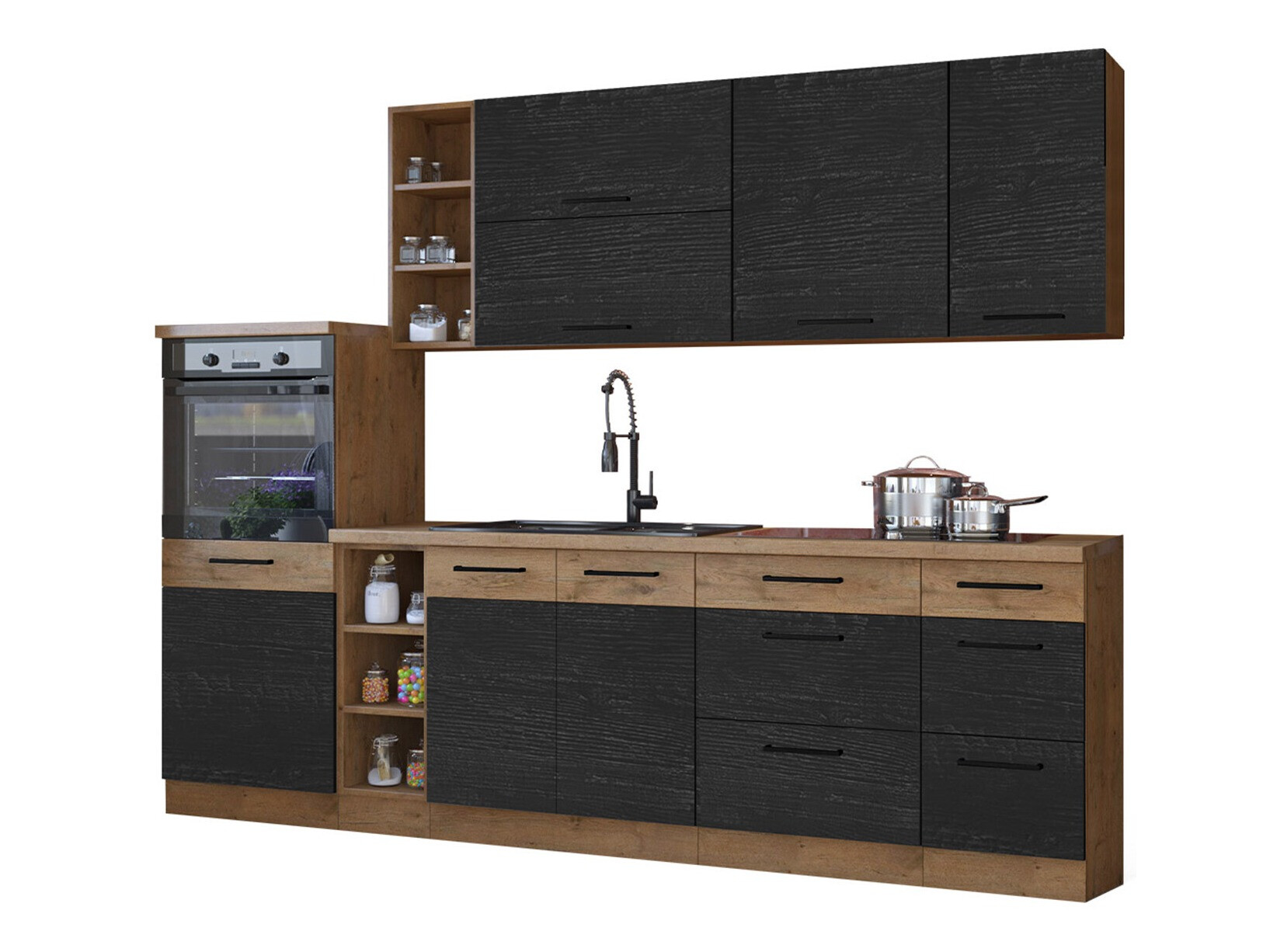 Modulaire keukenset Wood Dark 130