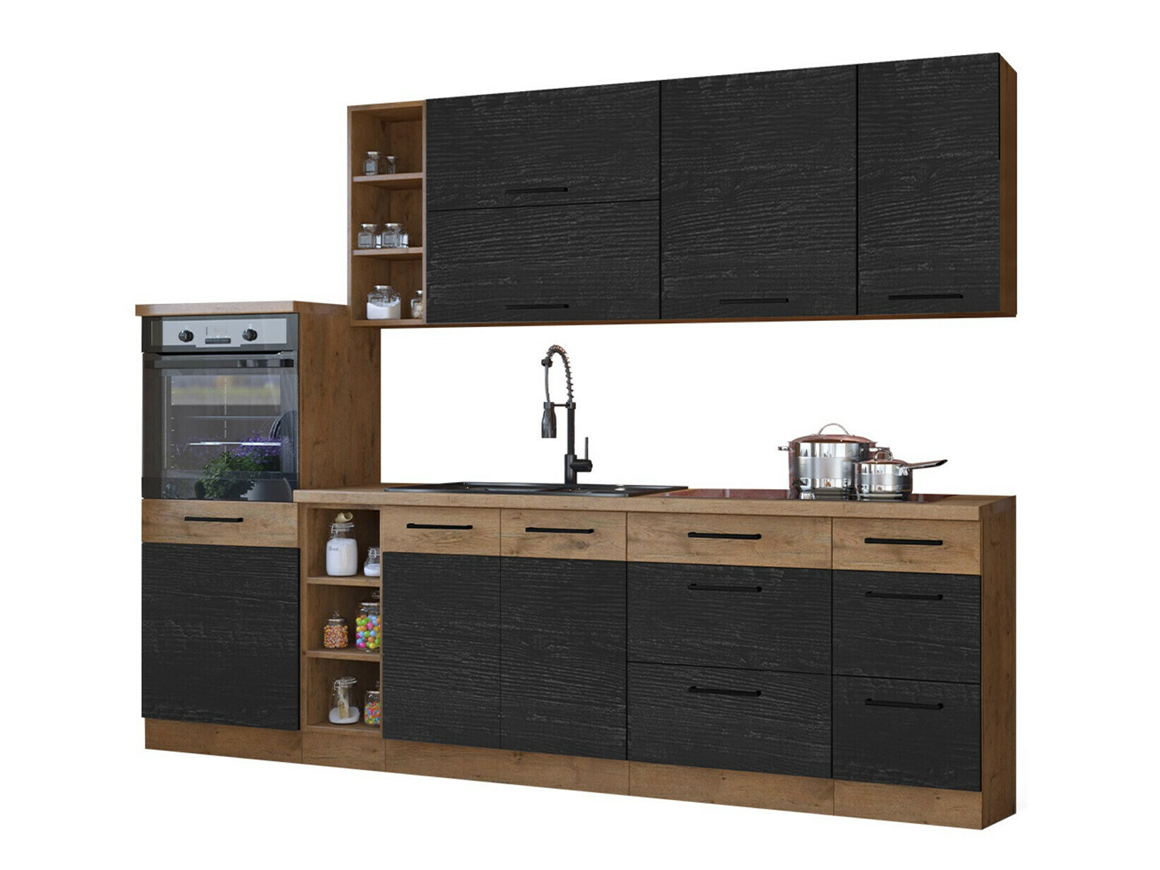 Modulaire keukenset Wood Dark 130
