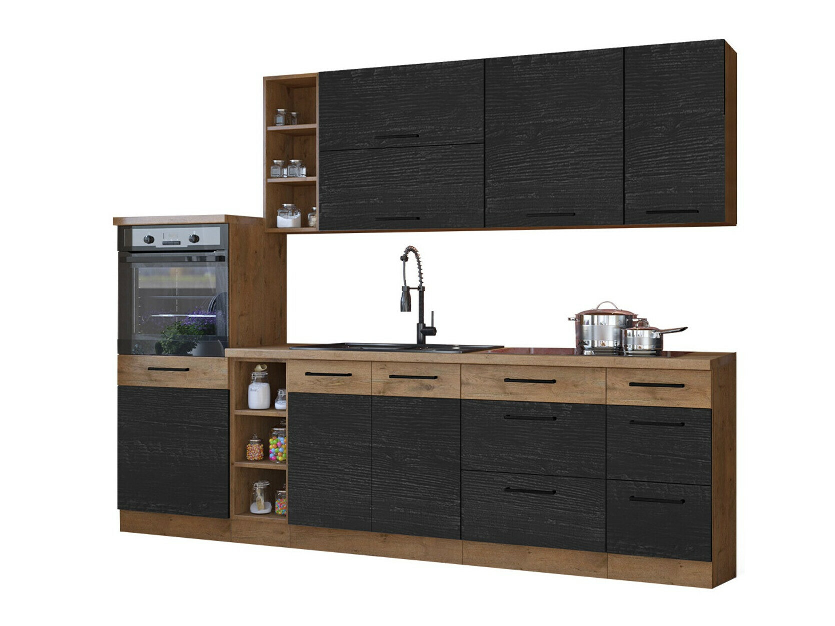 Modulaire keukenset Wood Dark 130