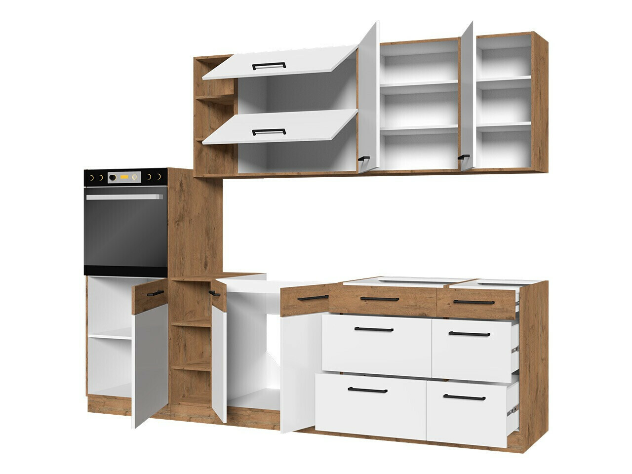 Modulaire keukenset Wood Dark 130