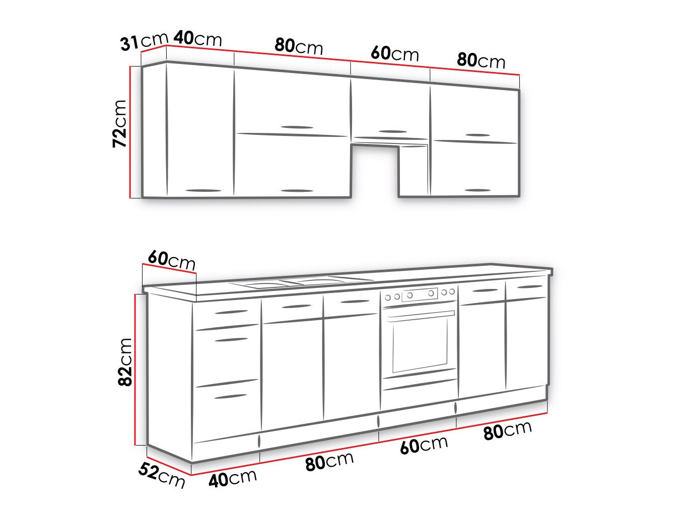 Modulaire keukenset Wood Grey 135