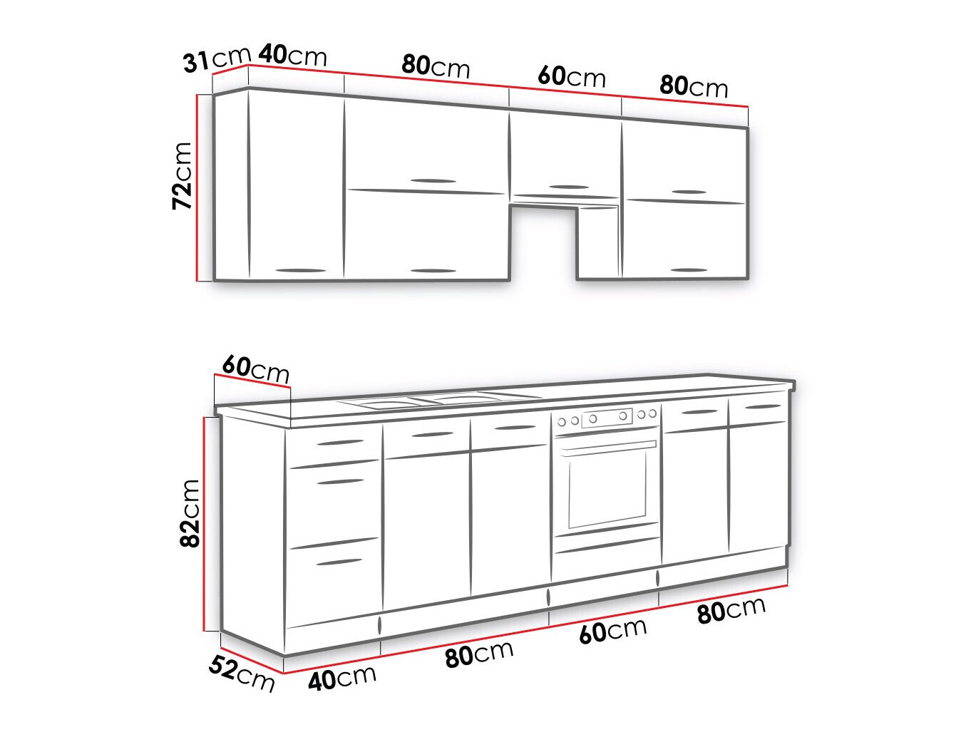 Modulaire keukenset Wood Grey 135
