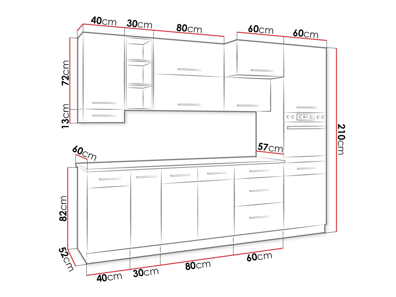 Modulaire keukenset Wood Grey 136