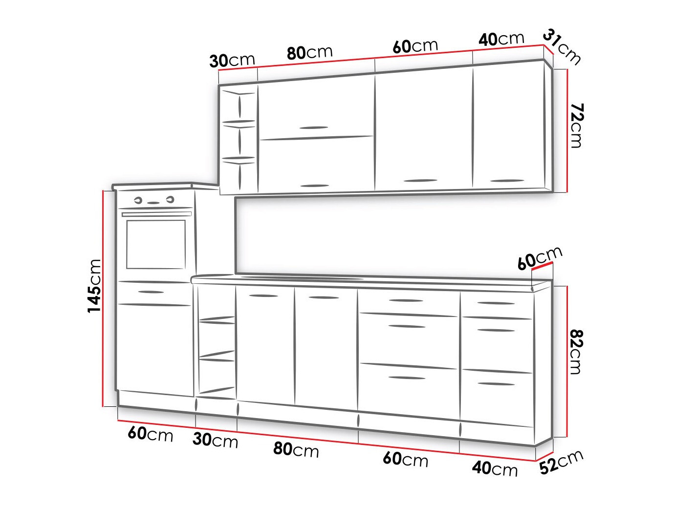Modulaire keukenset Wood Grey 137