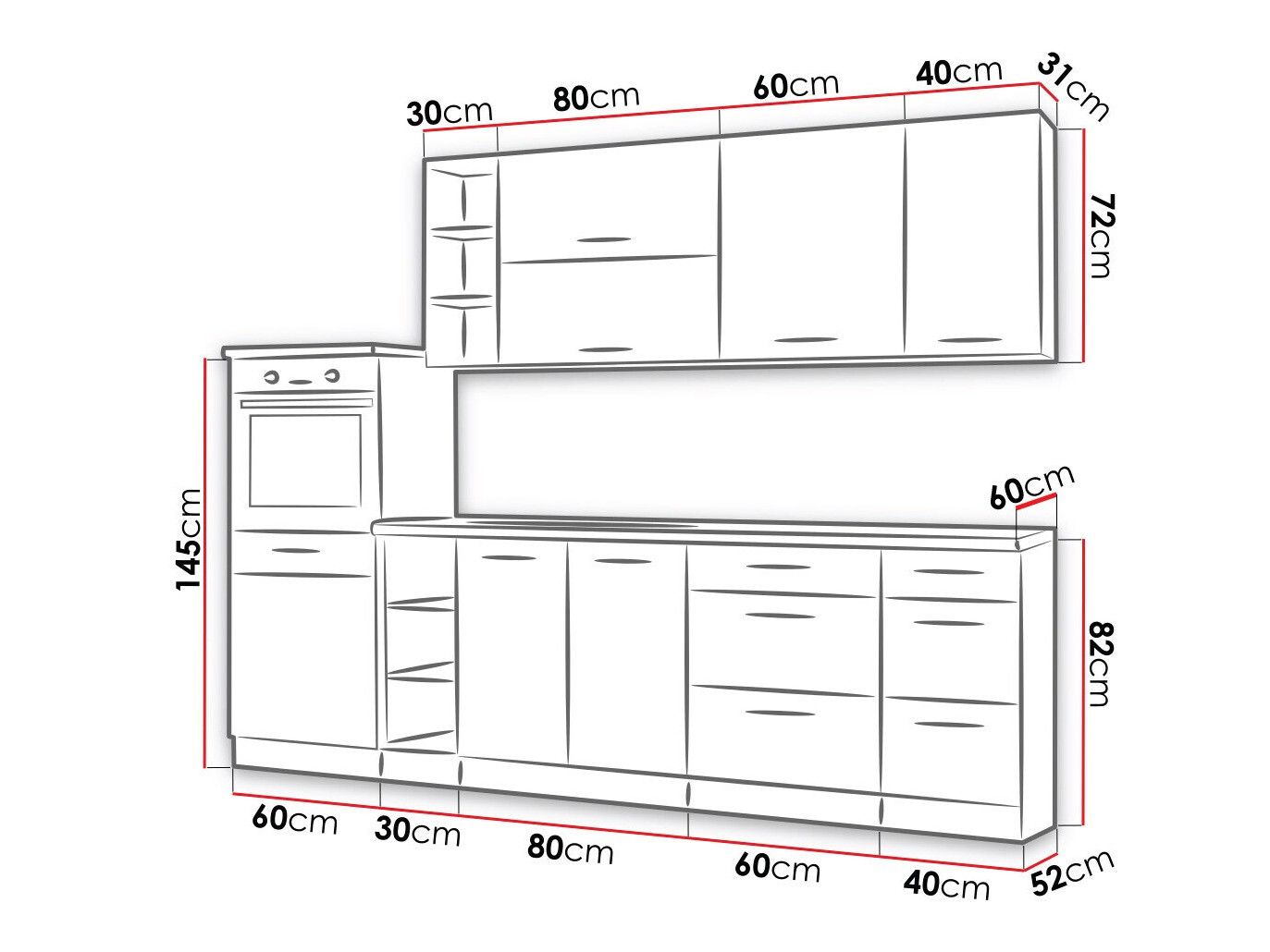 Modulaire keukenset Wood Grey 137