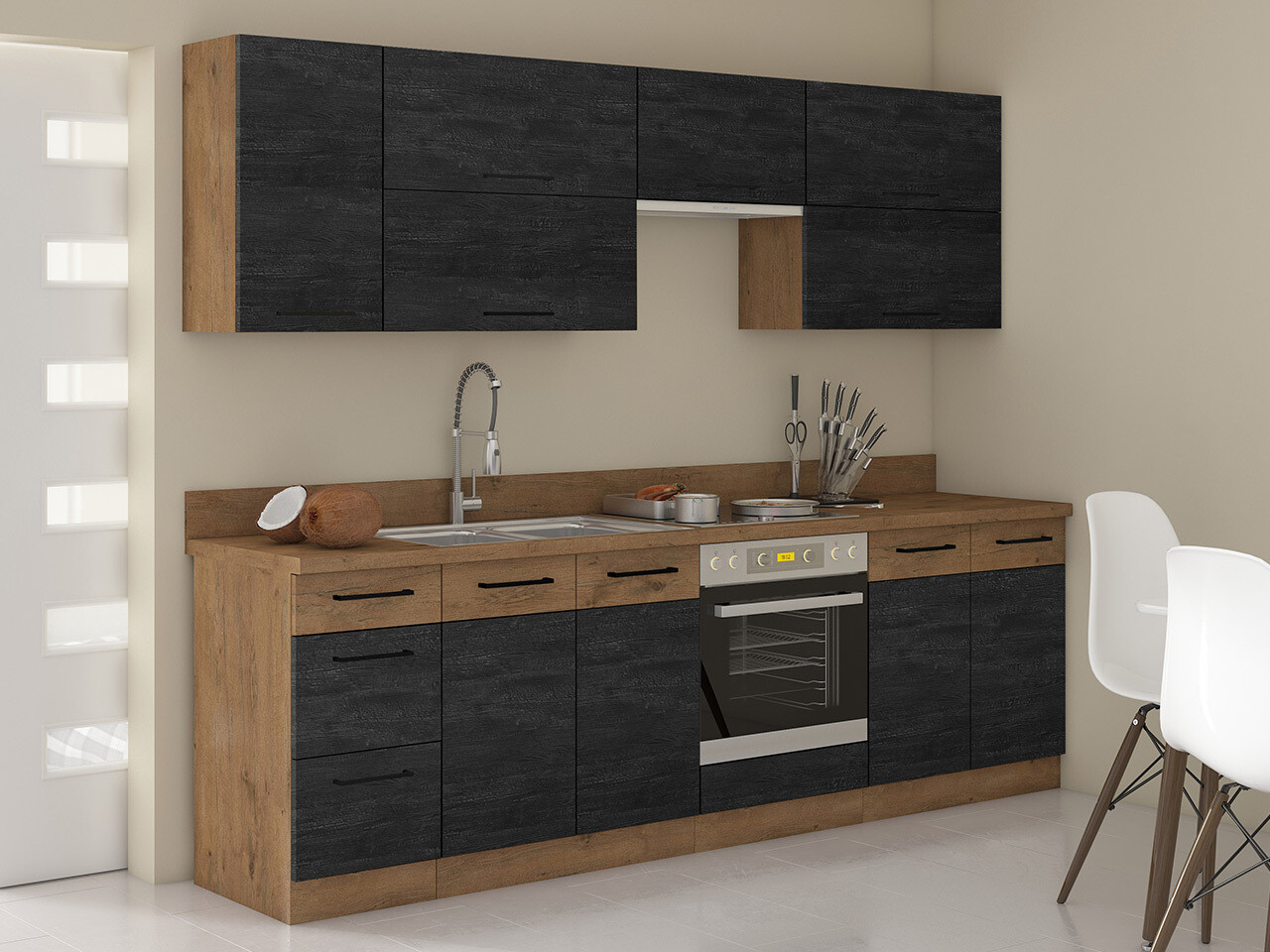 Modulaire wandkast Wood Dark 134