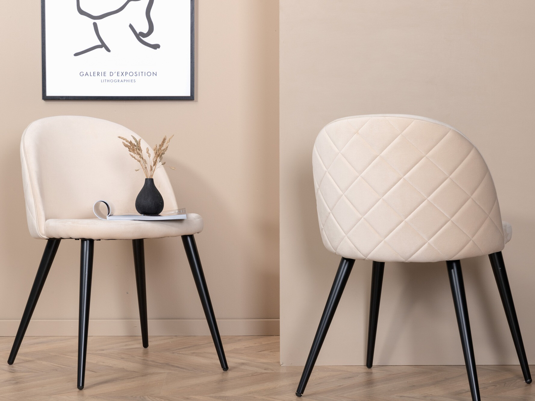 Stoel Dallas 2640 (Crème + Zwart)