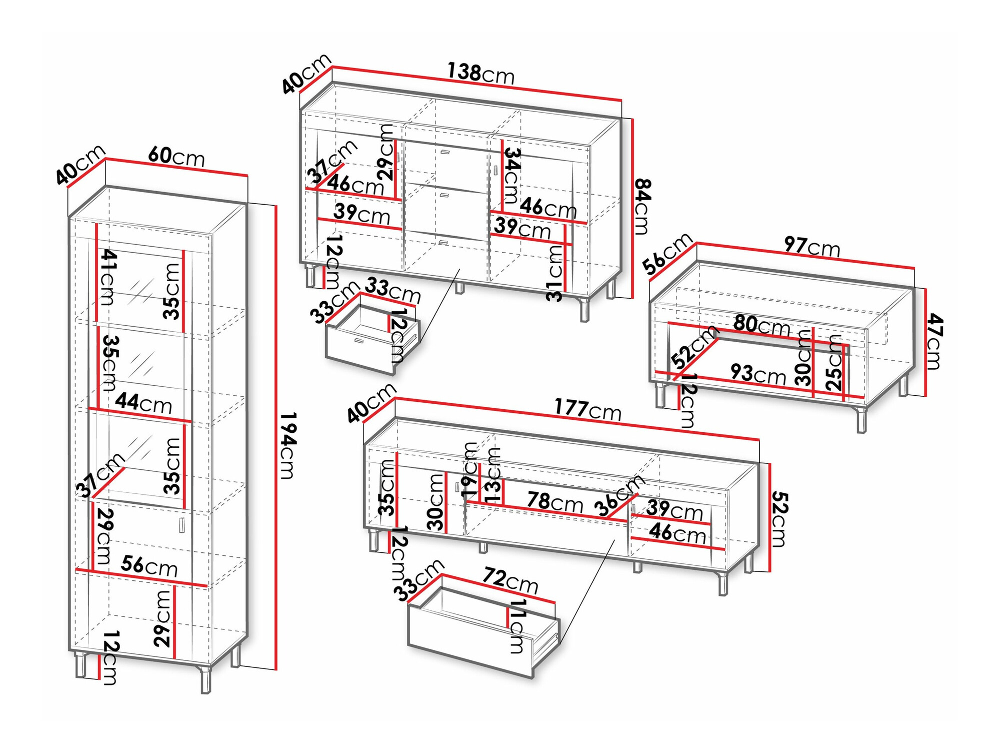 Woonkamerset Mormavu 114 (Mat wit)