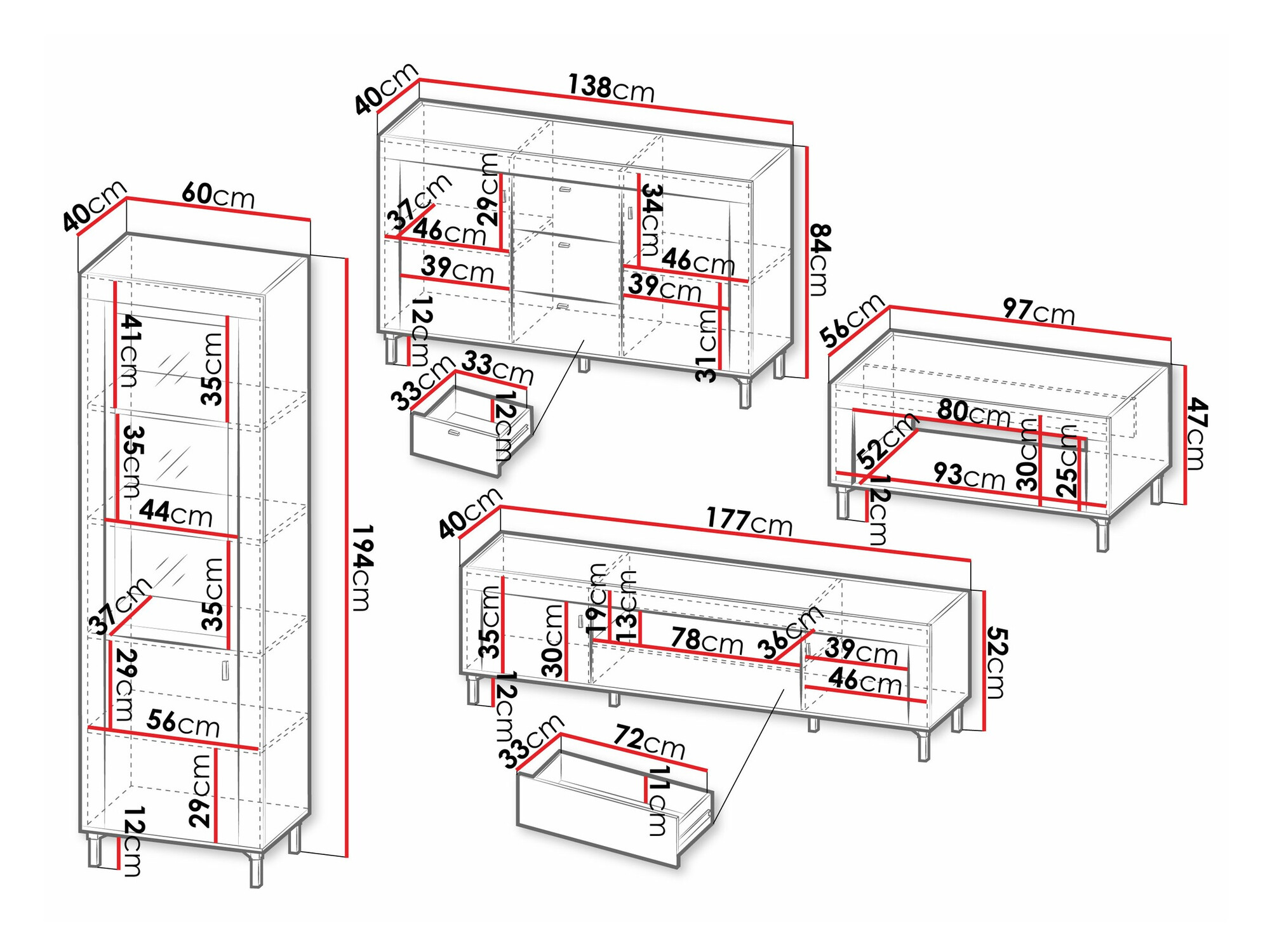 Woonkamerset Mormavu 114 (Matzwart)