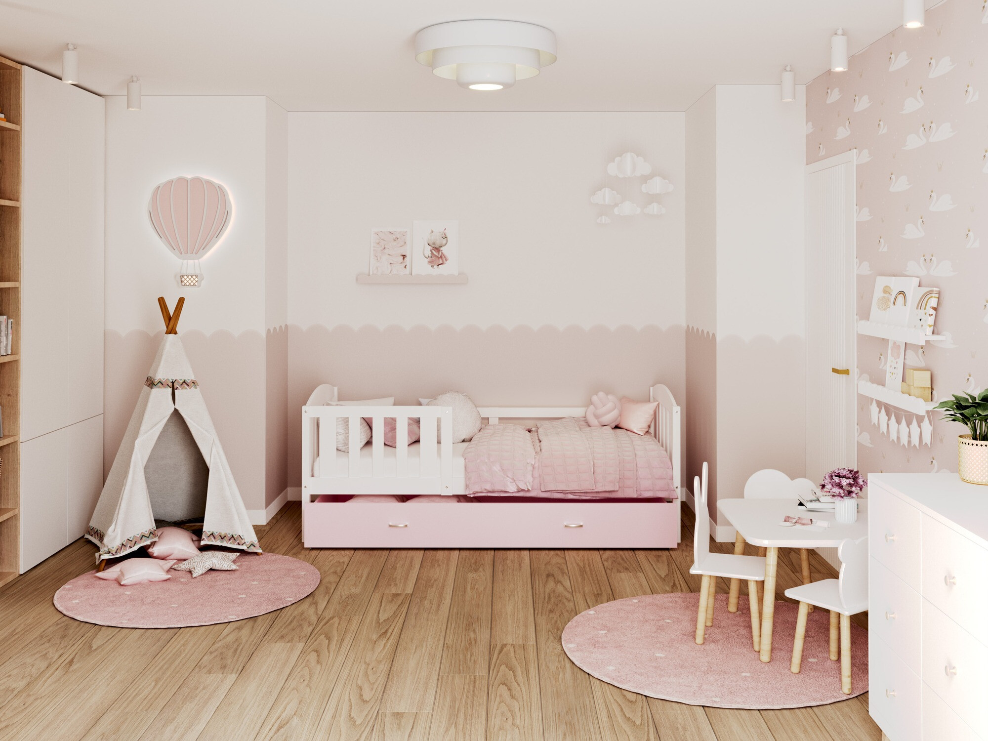 Bed Aurora 126 (Wit)