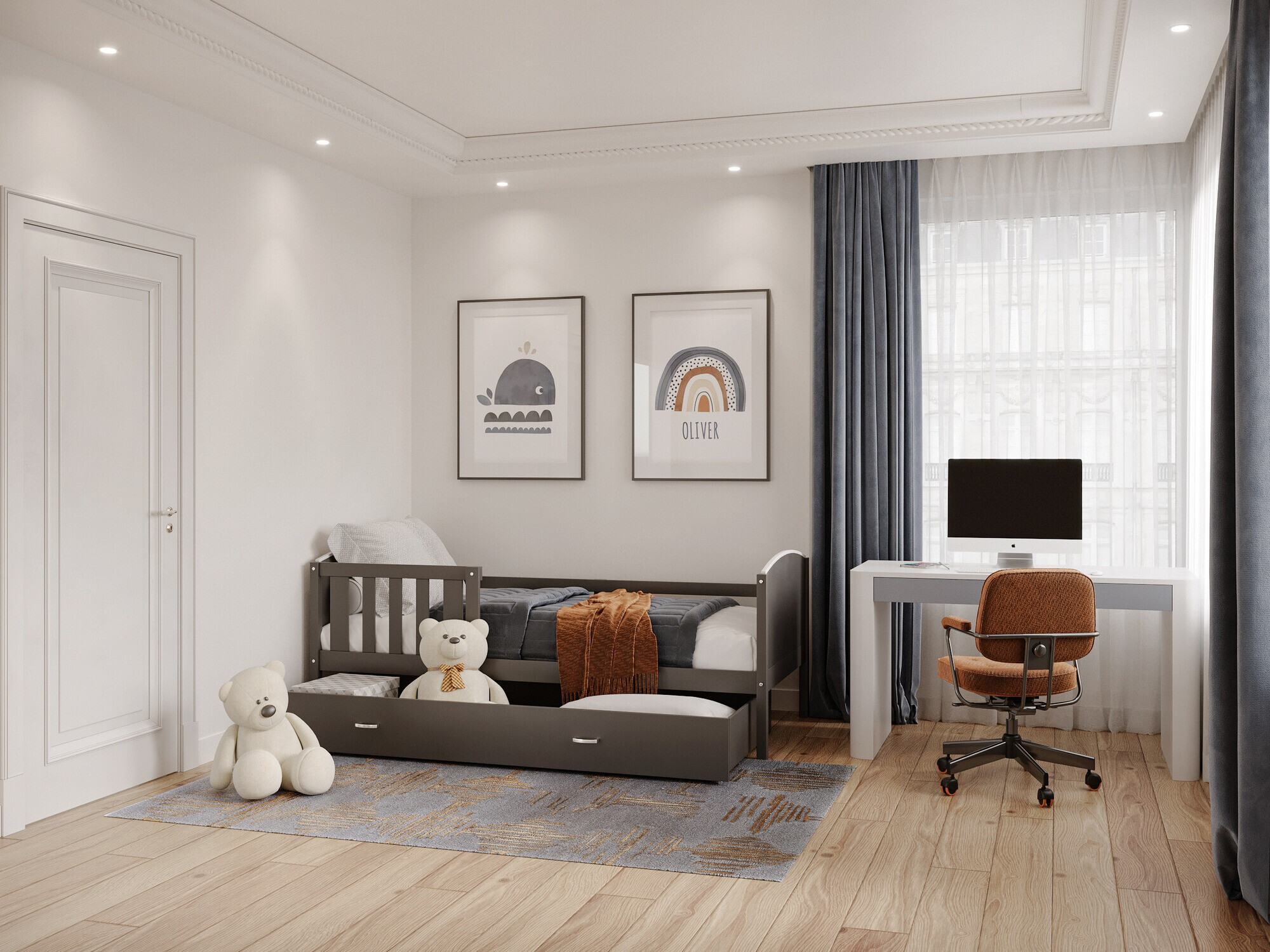 Bed Aurora 131 (Grijs)